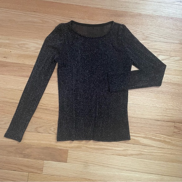 Black Mesh Glitter Top - Picture 4 of 4